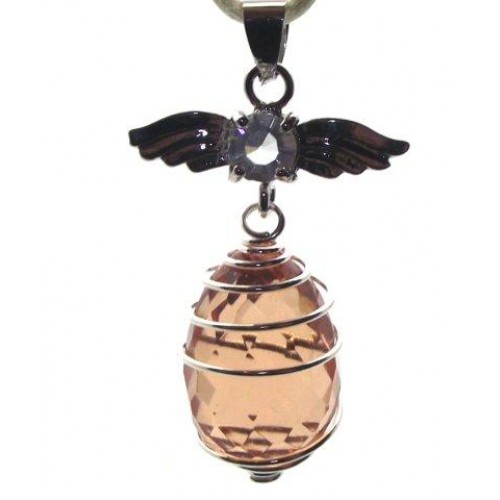 Angel Spiral Peach Andara Crystal Pendant